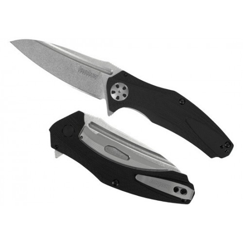 Kershaw "Natrix" KVT Flipper, Stonewashed Blade, Black G-10 Handle 8.3 cm, 7007