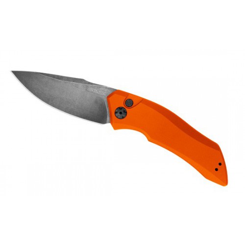 Kershaw Launch 1, BlackWash Crucible CPM 154 Blade, Orange Anodized Aluminum Handle 8.6 cm, 7100OR