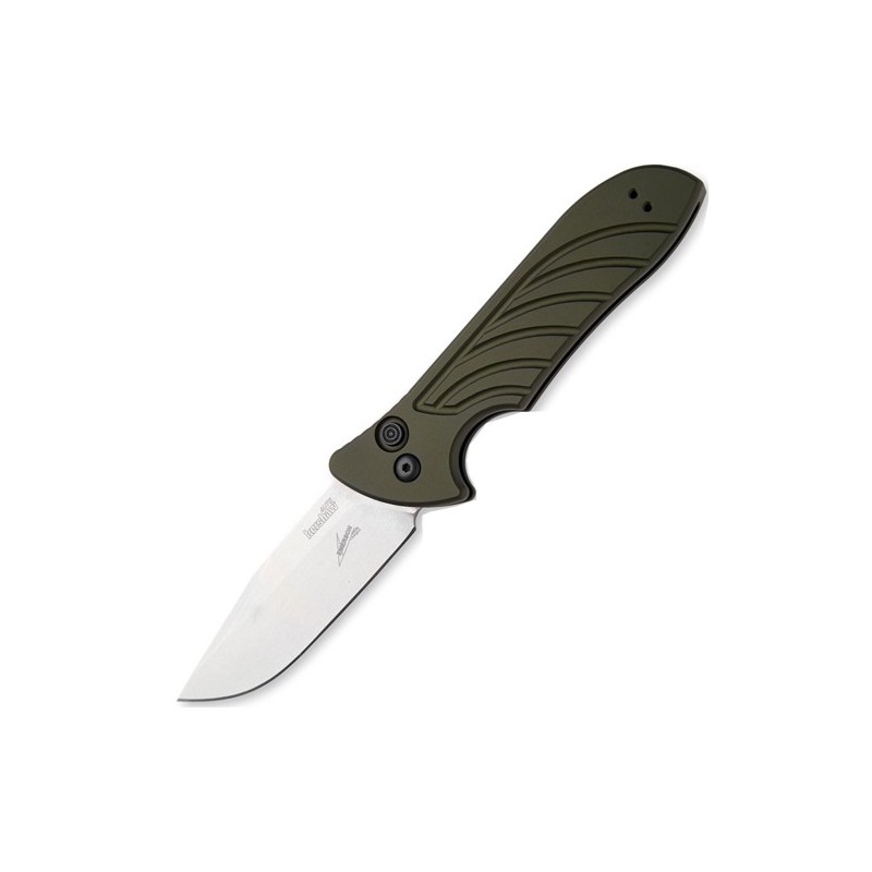 Kershaw Launch 5, Stonewashed Crucible CPM 154 Blade, OD Green Aluminum Handles , Emerson Design 8.6 cm, 7600OL