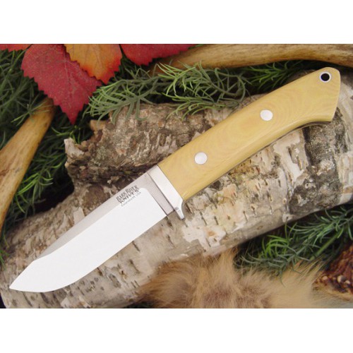 Bark River Drop Point Hunter Antique Ivory Micarta Red liners