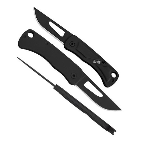 SOG Centi I, Black Oxide Blade, Stainless Steel Handle