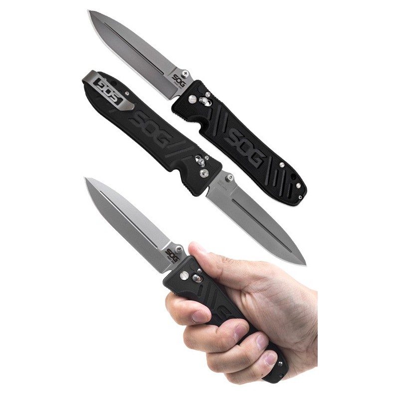 SOG Pent Arc, Black GRN Handle, Bead Blasted VG-10 Blade