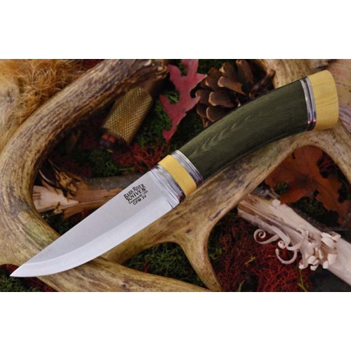 Bark River Scandi Green Linen Micarta Ivory Spacer