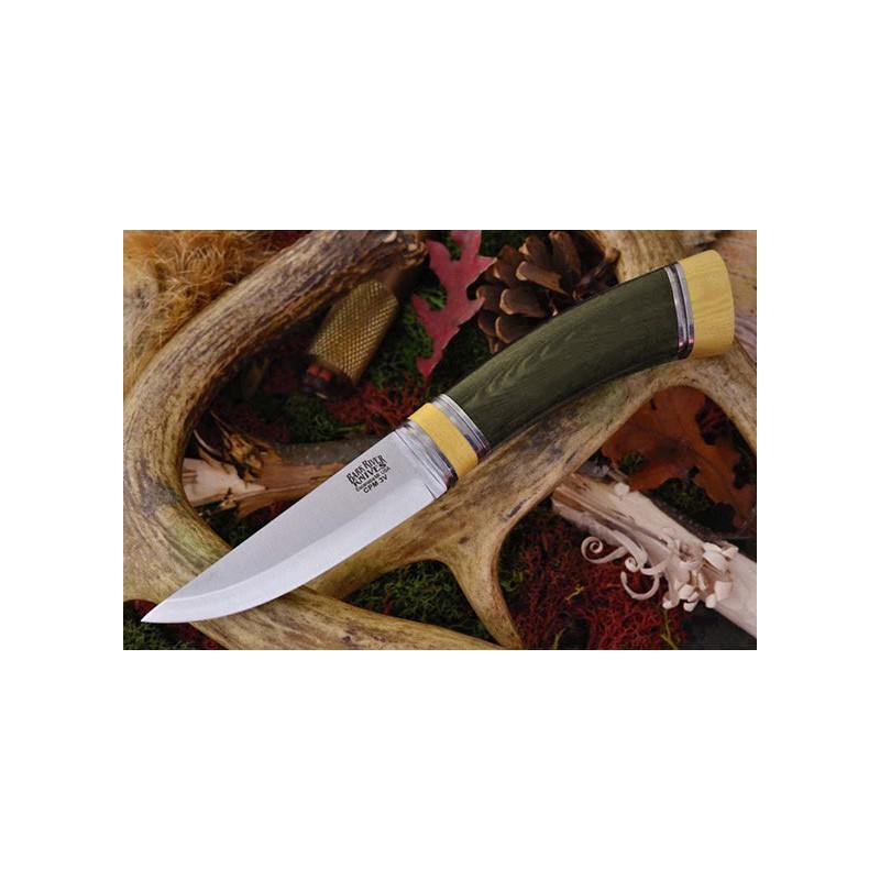 Bark River Scandi Green Linen Micarta Ivory Spacer