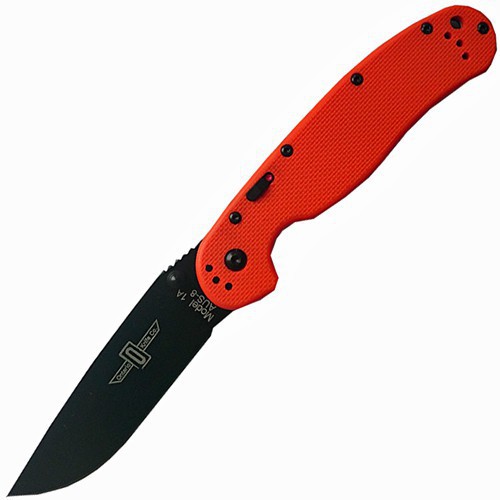 Ontario RAT™-1A Assisted Black Blade, Orange G-10 Handle