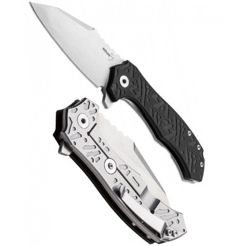 Boker DJ Urbanovsky CFM-A1 Flipper, Stonewash Finish Sandvik 14C28N Steel, Stainless Steel and G10 Handle 9.2 cm, 01BO766