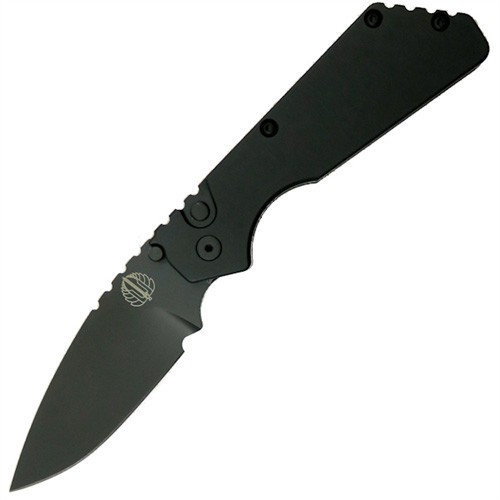 Pro-Tech Pro-Strider Mini SnG Auto, Black Blade, Black Aluminum Handle 7.0 cm, 2303