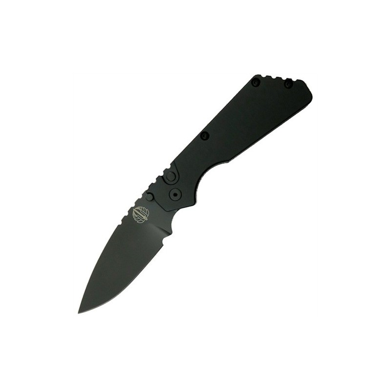 Pro-Tech Pro-Strider Mini SnG Auto, Black Blade, Black Aluminum Handle 7.0 cm, 2303