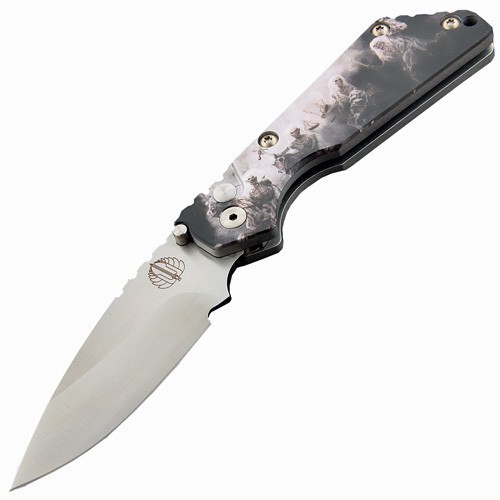Pro-Tech Pro-Strider Mini SnG Auto Custom Ltd, 2-Tone Finish Blade, P. Kellett "Four Horsemen" Anodizing Handle 7.0 cm, SnG-4H-S