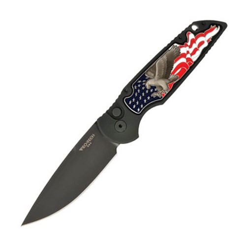 Pro-Tech TR-3 B. Shaw Designed "3D coin struck" Eagle Inlay, DLC-Coated Blade 8.89 cm, TR-3.45-Eagle