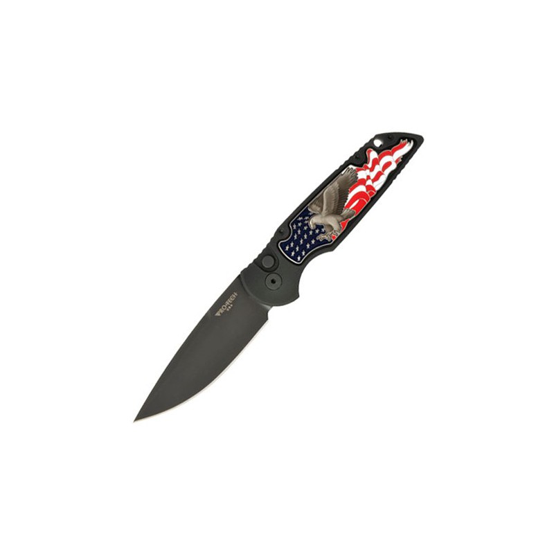 Pro-Tech TR-3 B. Shaw Designed "3D coin struck" Eagle Inlay, DLC-Coated Blade 8.89 cm, TR-3.45-Eagle