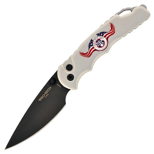 Pro-Tech TR-4 Manual, Chris Kyle Frog Foundation Logo, Black DLC-Coated Blade 10.2 cm, TR-4.MA.64