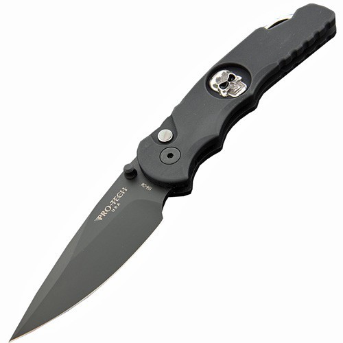 Pro-Tech TR-5 M. Lerch Spring Assisted, DLC-Coated Blade, Shaw Sterling Skull 8.3 cm, TR-5 Skull Black (TR-5 SA.70)
