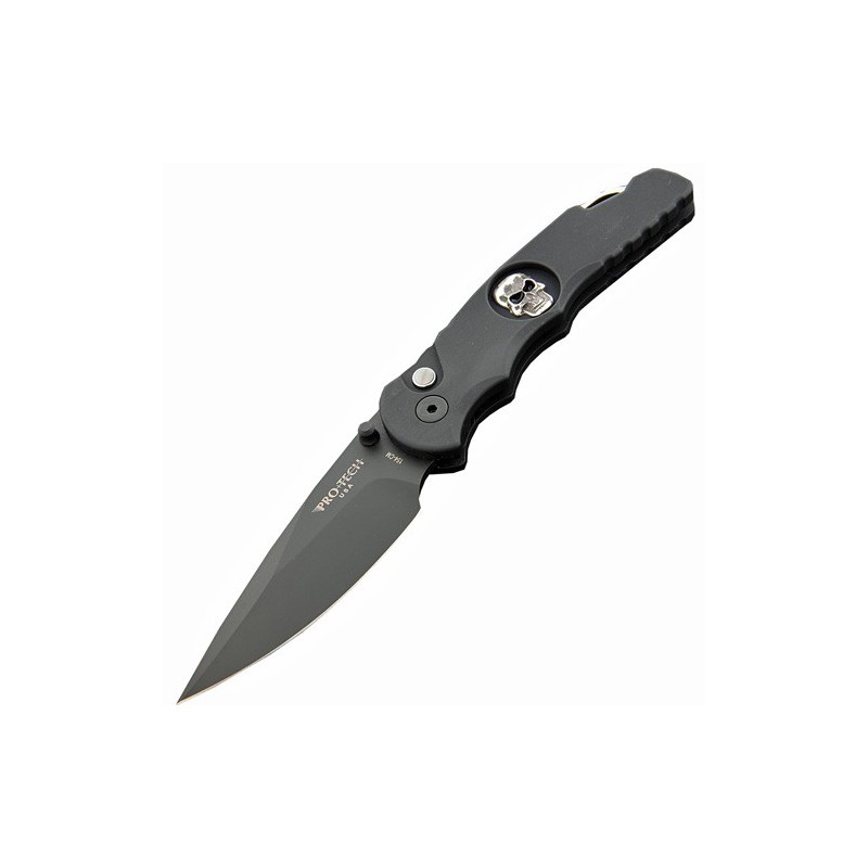 Pro-Tech TR-5 M. Lerch Spring Assisted, DLC-Coated Blade, Shaw Sterling Skull 8.3 cm, TR-5 Skull Black (TR-5 SA.70)