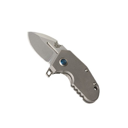 Benchmade mPR Sibert Micro Pocket Rocket Flipper, Stonewashed CPM 20CV, Titanium Handle 4.8 cm, 756