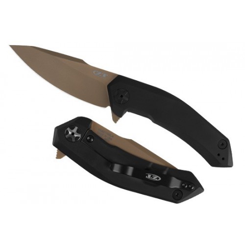 Zero Tolerance Titanium KVT Flipper ZT 0095 Sprint Run, Tan PVD Finish CPM S90V 9.1 cm, 0095TANBLK