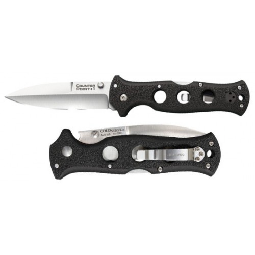 Cold Steel Counter Point I, Satin Finish Aus 10A Steel, Black Grivory Handle 9.5 cm, 10AB