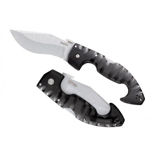 Cold Steel Spartan Folding Kopis, Stonewashed Aus-10A, Black Grivory Handle 11.43 cm, 21ST