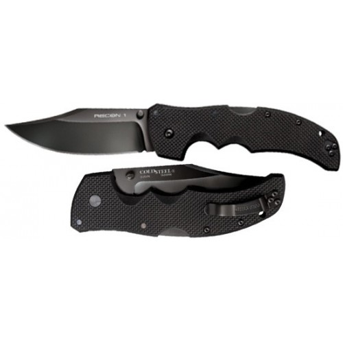 Cold Steel Recon 1 Clip Point, CPM S35VN Alloy w/ DLC Coating, Black G-10 Handle 10.2 cm, 27BC