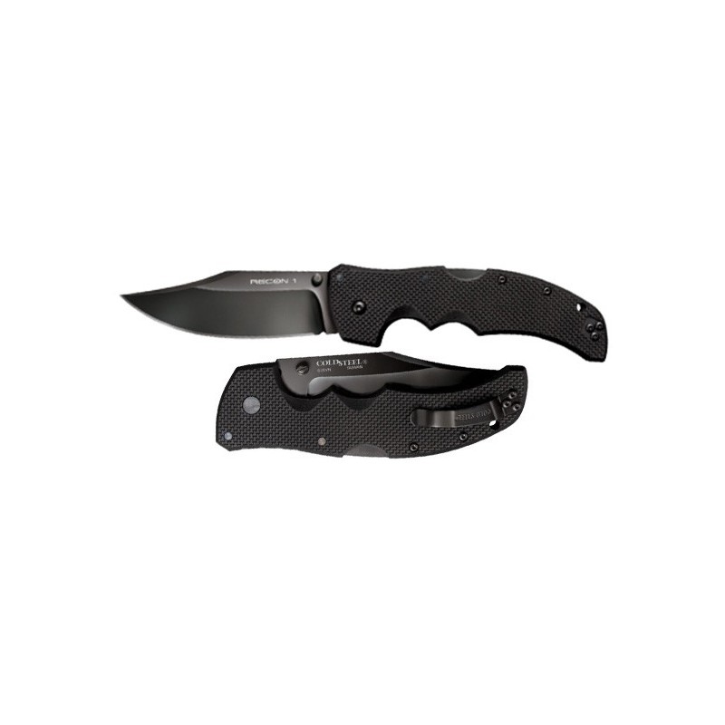 Cold Steel Recon 1 Clip Point, CPM S35VN Alloy w/ DLC Coating, Black G-10 Handle 10.2 cm, 27BC
