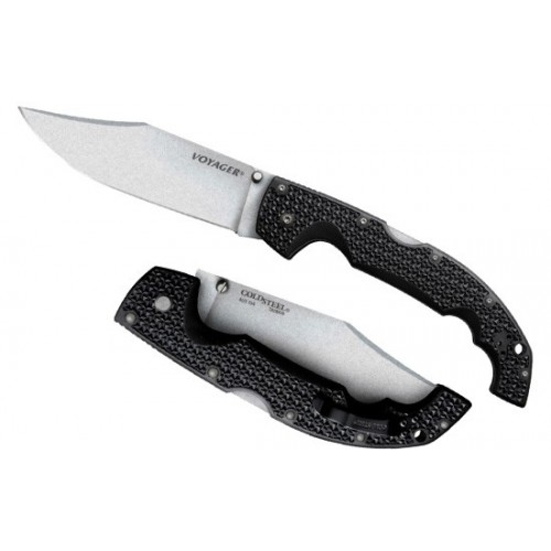 Cold Steel Voyager Extra Large Clip Point, Stonewashed Aus 10A Steel, Black Grivory Handle 13.2 cm, 29AXC