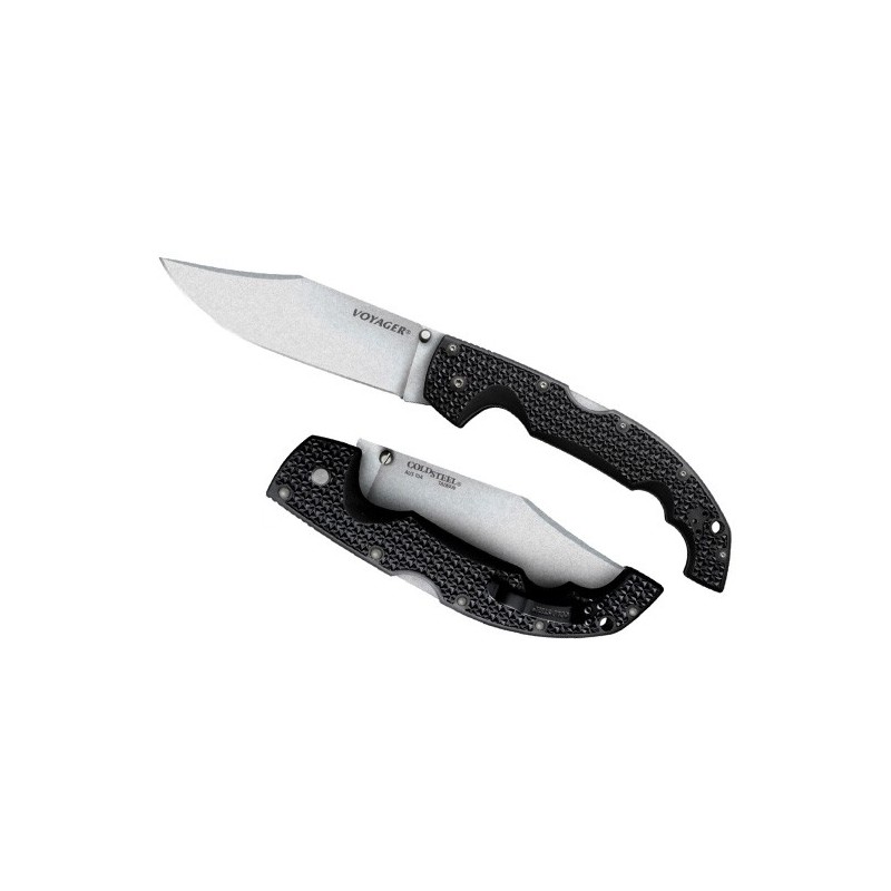 Cold Steel Voyager Extra Large Clip Point, Stonewashed Aus 10A Steel, Black Grivory Handle 13.2 cm, 29AXC