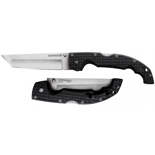 Cold Steel Voyager Extra Large Tanto Point, Stonewashed Aus 10A Steel, Black Grivory Handle 13.2 cm, 29AXT