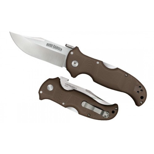 Cold Steel Bush Ranger, Satin Finish Crucible CPM S35VN, CNC Machined Brown G-10 Handle 8.9 cm, 31A