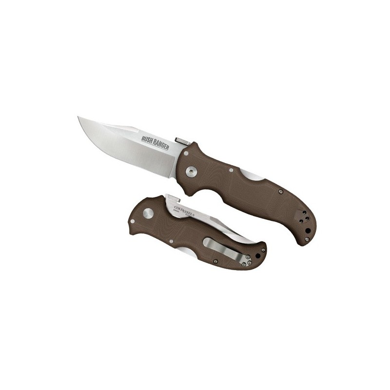 Cold Steel Bush Ranger, Satin Finish Crucible CPM S35VN, CNC Machined Brown G-10 Handle 8.9 cm, 31A