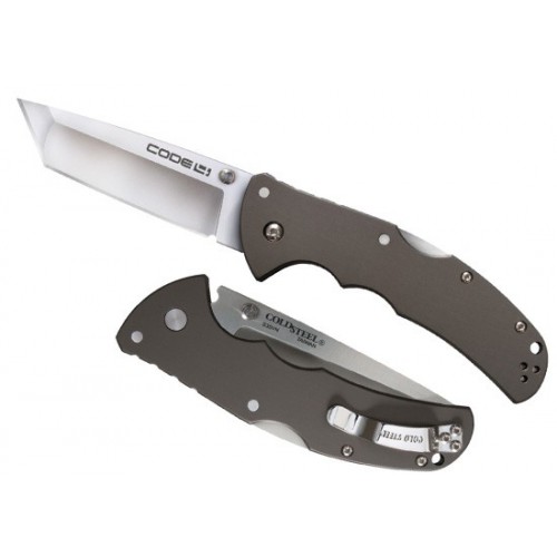 Cold Steel Code 4 Tanto Point, Satin Finish Crucible CPM S35VN Alloy, Aluminum Handle 9.1 cm, 58PT