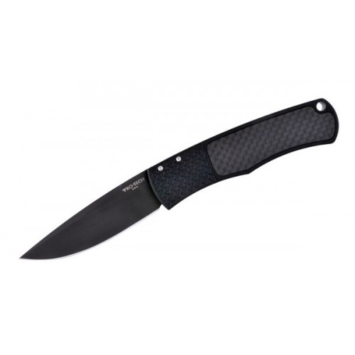Pro-Tech Magic, Mike "Whiskers" Allen design, DLC-Coated 154CM Blade, Black Aluminum Handle with Carbon Fiber 8.0 cm, BR-1.22