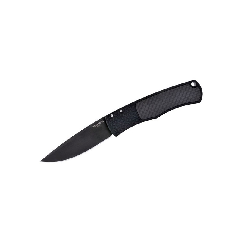Pro-Tech Magic, Mike "Whiskers" Allen design, DLC-Coated 154CM Blade, Black Aluminum Handle with Carbon Fiber 8.0 cm, BR-1.22