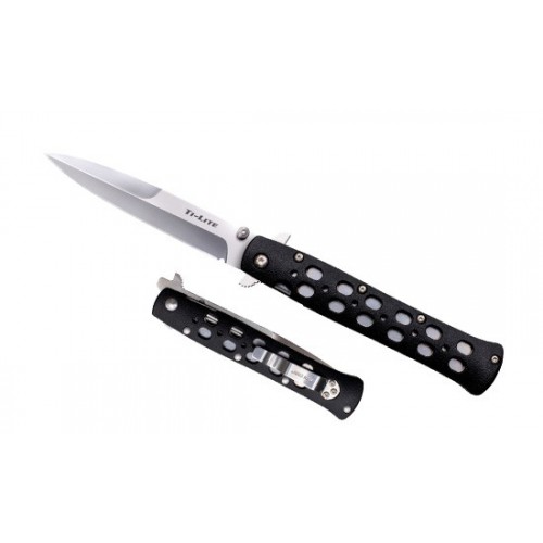 Cold Steel Ti-Lite 4", Bead Blasted CPM S35VN Steel, Black Aluminum Handle 10.1 cm, 26B4