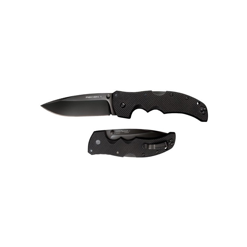 Cold Steel Recon 1 Spear Point, Black DLC-Coated CPM S35VN Steel, Black G-10 Handle 10.2 cm, 27BS