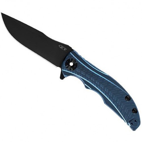 Zero Tolerance  Sprint Run RJ Martin's Design 0609 Flipper, Black DLC CPM S35VN Blade, Blue Ti Handle 8.6 cm, 0609BLUBLK