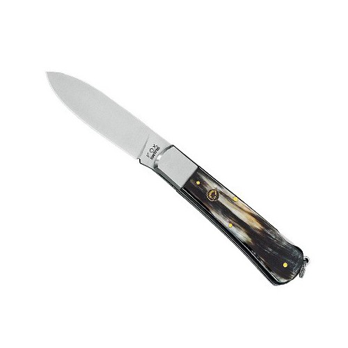 Fox Knives Fox Hunting, Satin Finish Sandvik 12C27 Steel, Cow Horn Handle 9.0 cm, 210CR