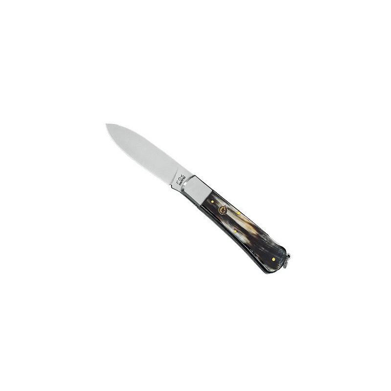 Fox Knives Fox Hunting, Satin Finish Sandvik 12C27 Steel, Cow Horn Handle 9.0 cm, 210CR