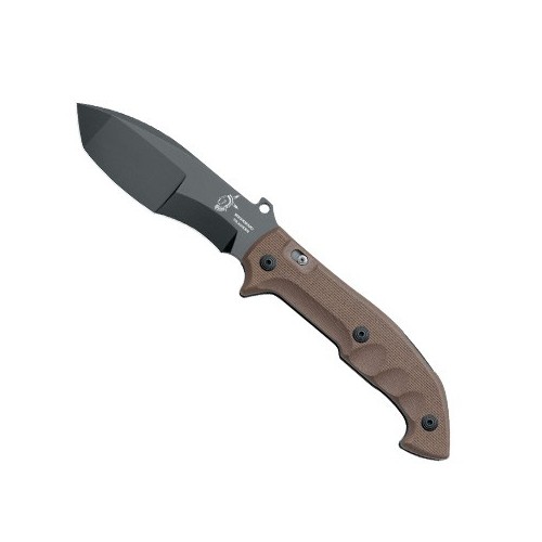 Fox Knives FKMD Meskwaki Tracker, Brown G-10 Scales, Black DLC-Coating Blade 13.5 cm, FX-501