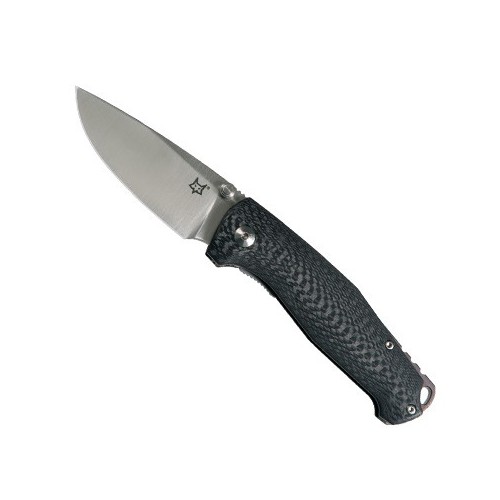 Fox Knives Jesper Voxnaes Design "TUR ", Satin Finish Elmax Blade, Carbon Fiber Handle 7.5 cm, FX-528