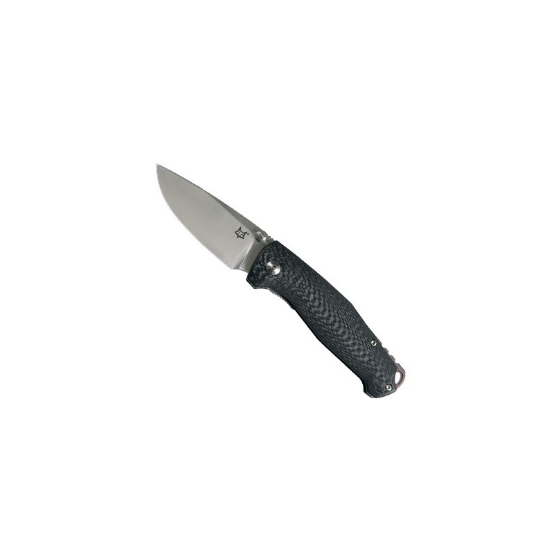Fox Knives Jesper Voxnaes Design "TUR ", Satin Finish Elmax Blade, Carbon Fiber Handle 7.5 cm, FX-528