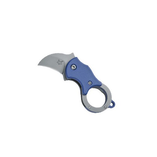 Fox Knives Mini-Ka Karambit, Bead Blasted German 4116 Krupp Steel, Blue FRN Handle 2.5 cm, FX-535 BL
