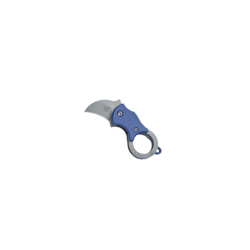 Fox Knives Mini-Ka Karambit, Bead Blasted German 4116 Krupp Steel, Blue FRN Handle 2.5 cm, FX-535 BL