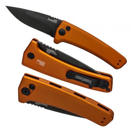Kershaw Launch 3, Black DLC-Coated CPM 154 Blade, Earth Brown Anodized Aluminum Handle 8.6 cm, 7300EBBLK
