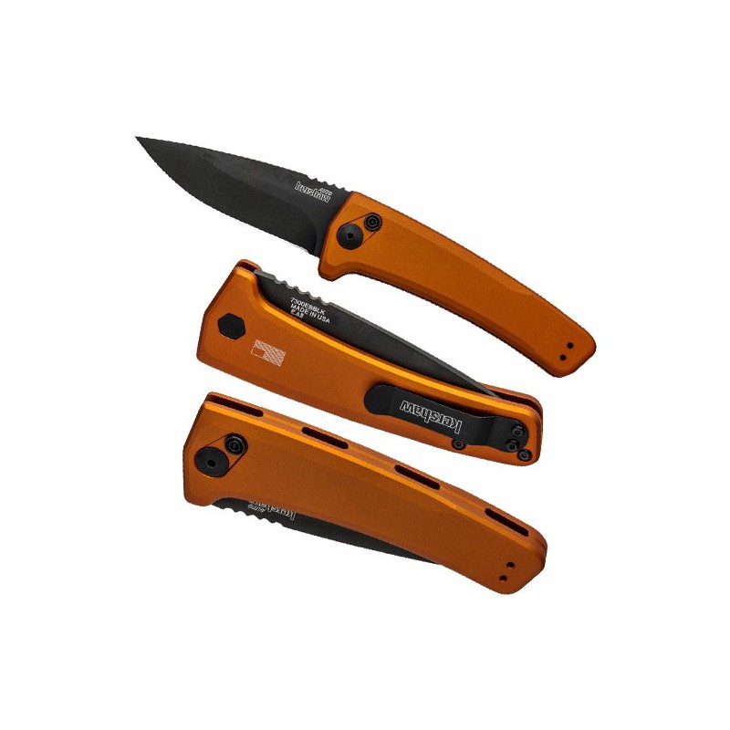 Kershaw Launch 3, Black DLC-Coated CPM 154 Blade, Earth Brown Anodized Aluminum Handle 8.6 cm, 7300EBBLK