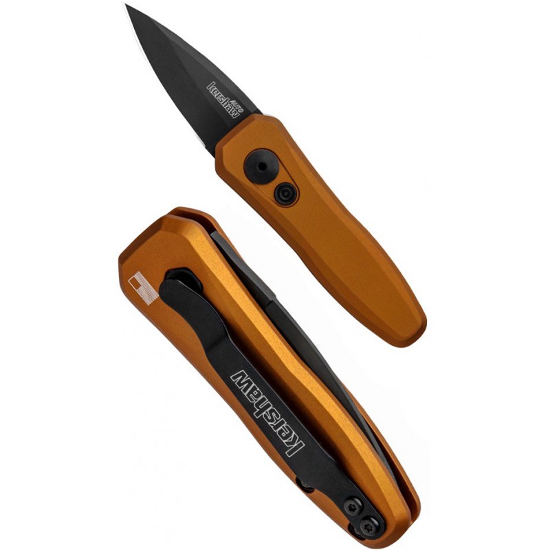 Kershaw Launch 4, DLC-Coated CPM 154 Blade, Orange Aluminum Handles 4.8 cm, 7500EBBLK
