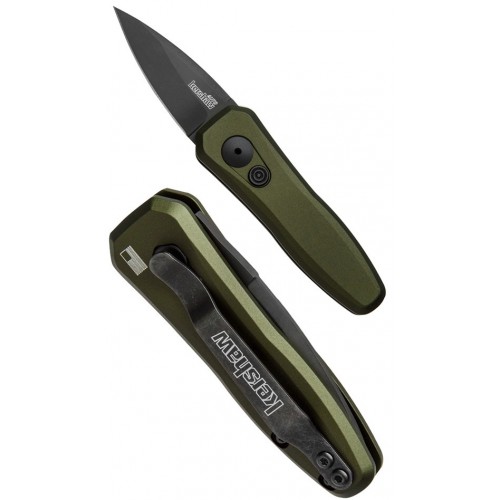 Kershaw Launch 4, DLC-Coated CPM 154 Blade, OD Green Aluminum Handles 4.8 cm, 7500OLBLK