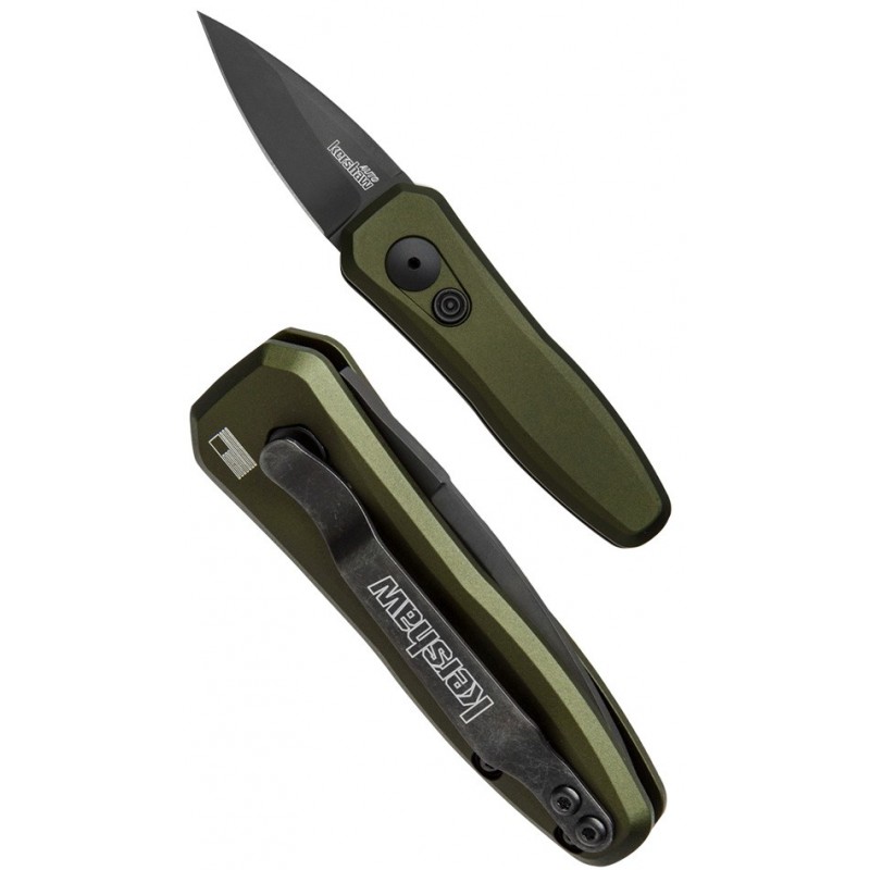 Kershaw Launch 4, DLC-Coated CPM 154 Blade, OD Green Aluminum Handles 4.8 cm, 7500OLBLK