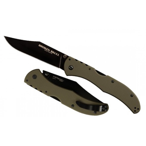 Cold Steel Broken Skull III, DLC-Coated CPM S35VN Steel, OD Green G-10 Handle 10.2 cm, 54S3A