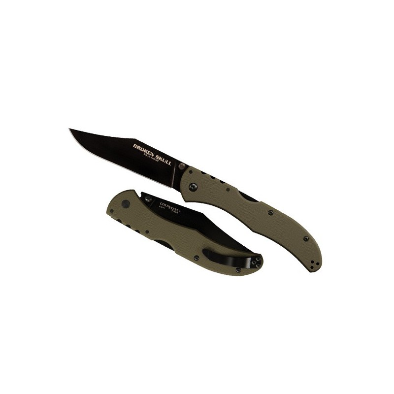 Cold Steel Broken Skull III, DLC-Coated CPM S35VN Steel, OD Green G-10 Handle 10.2 cm, 54S3A