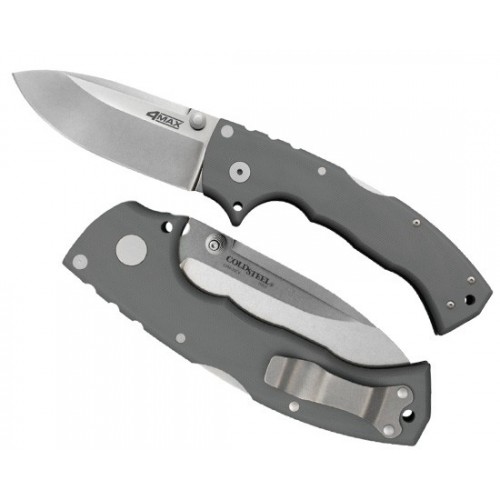 Cold Steel 4-Max Folder by Andrew Demko, Stonewashed CPM 20CV, Gray G10 Handles, Bead Blasted Tit Liners 10.2 cm, 62RN